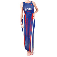 Custom Slovakia 2024 Football Tank Maxi Dress Slovenska Sokoli - Wonder Print Shop