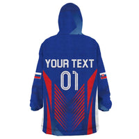 Custom Slovakia 2024 Football Wearable Blanket Hoodie Slovenska Sokoli - Wonder Print Shop