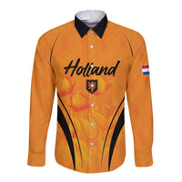 Custom Holland 2026 World Football Long Sleeve Button Shirt Oranje Go Champions