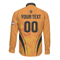 Custom Holland 2026 World Football Long Sleeve Button Shirt Oranje Go Champions