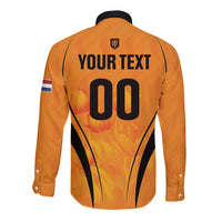 Custom Holland 2026 World Football Long Sleeve Button Shirt Oranje Go Champions