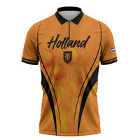 Custom Holland 2026 World Football Zipper Polo Shirt Oranje Go Champions