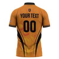 Custom Holland 2026 World Football Zipper Polo Shirt Oranje Go Champions