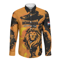 Custom Nederland 2026 World Football Long Sleeve Button Shirt Oranje Lions Go Champions