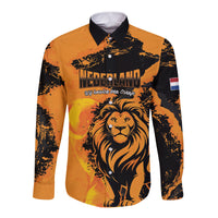Custom Nederland 2026 World Football Long Sleeve Button Shirt Oranje Lions Go Champions