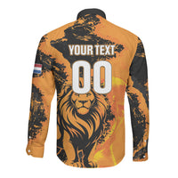 Custom Nederland 2026 World Football Long Sleeve Button Shirt Oranje Lions Go Champions
