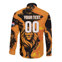 Custom Nederland 2026 World Football Long Sleeve Button Shirt Oranje Lions Go Champions