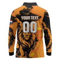 Custom Nederland 2026 World Football Long Sleeve Polo Shirt Oranje Lions Go Champions
