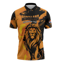 Custom Nederland 2026 World Football Zipper Polo Shirt Oranje Lions Go Champions
