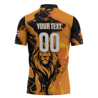 Custom Nederland 2026 World Football Zipper Polo Shirt Oranje Lions Go Champions