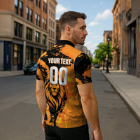 Custom Nederland 2026 World Football Zipper Polo Shirt Oranje Lions Go Champions