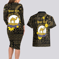 Enkutatash Eritrea New Year Couples Matching Long Sleeve Bodycon Dress and Hawaiian Shirt Eritrean Camel African Pattern - Wonder Print Shop