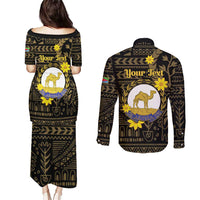 Enkutatash Eritrea New Year Couples Matching Puletasi and Long Sleeve Button Shirt Eritrean Camel African Pattern - Wonder Print Shop