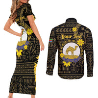 Enkutatash Eritrea New Year Couples Matching Short Sleeve Bodycon Dress and Long Sleeve Button Shirt Eritrean Camel African Pattern - Wonder Print Shop
