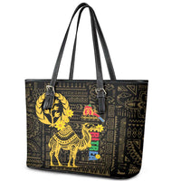 Enkutatash Eritrea New Year Leather Tote Bag Eritrean Camel African Pattern - Wonder Print Shop