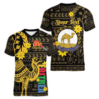 Enkutatash Eritrea New Year Women V-Neck T-Shirt Eritrean Camel African Pattern - Wonder Print Shop