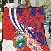Costa Rica Quilt Coat of Arms Hibiscus Pattern - Wonder Print Shop