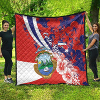 Costa Rica Quilt Coat of Arms Hibiscus Pattern - Wonder Print Shop