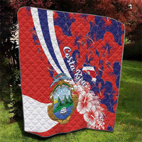 Costa Rica Quilt Coat of Arms Hibiscus Pattern - Wonder Print Shop