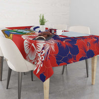 Costa Rica Tablecloth Coat of Arms Hibiscus Pattern - Wonder Print Shop