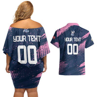 Custom Rugby Bermuda Couples Matching Off Shoulder Short Dress and Hawaiian Shirt Our Team Go Champions - Wonder Print Shop