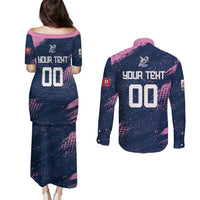 Custom Rugby Bermuda Couples Matching Puletasi and Long Sleeve Button Shirt Our Team Go Champions - Wonder Print Shop