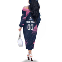 Custom Rugby Bermuda Family Matching Off The Shoulder Long Sleeve Dress and Hawaiian Shirt Our Team Go Champions - Wonder Print Shop