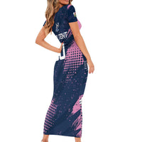 Custom Rugby Bermuda Short Sleeve Bodycon Dress Our Team Go Champions - Wonder Print Shop