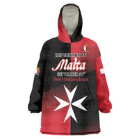 Personalised Malta Jum l-Indipendenza Wearable Blanket Hoodie September 21st
