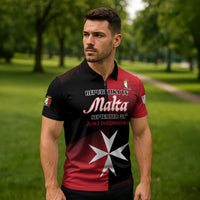 Personalised Malta Jum l-Indipendenza Zipper Polo Shirt September 21st