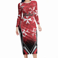 Personalised Repubblika ta Malta Long Sleeve Bodycon Dress Dynamic Style