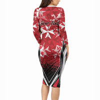Personalised Repubblika ta Malta Long Sleeve Bodycon Dress Dynamic Style