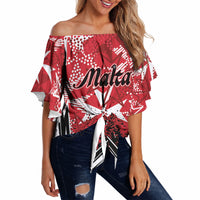 Personalised Repubblika ta Malta Off Shoulder Wrap Waist Top Dynamic Style