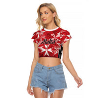 Personalised Repubblika ta Malta Raglan Cropped T Shirt Dynamic Style