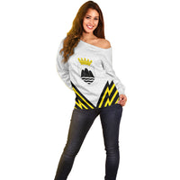 Personalised Malta Gozo Island Off Shoulder Sweater Flag Inspired