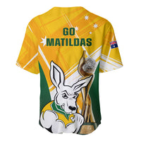 Australia Soccer Baseball Jersey Matildas Kangaroo With World Cup Trophy 2023 Yellow Version - Wonder Print Shop