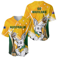 Australia Soccer Baseball Jersey Matildas Kangaroo With World Cup Trophy 2023 Yellow Version - Wonder Print Shop
