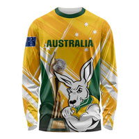Australia Soccer Long Sleeve Shirt Matildas Kangaroo With World Cup Trophy 2023 Yellow Version LT01