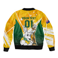 Custom Australia Soccer Bomber Jacket Matildas Kangaroo With World Cup Trophy 2023 Yellow Version - Wonder Print Shop