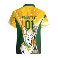 Custom Australia Soccer Hawaiian Shirt Matildas Kangaroo With World Cup Trophy 2023 Yellow Version - Wonder Print Shop