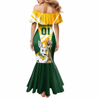 Custom Australia Soccer Mermaid Dress Matildas Kangaroo With World Cup Trophy 2023 Yellow Version - Wonder Print Shop