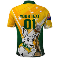Custom Australia Soccer Polo Shirt Matildas Kangaroo With World Cup Trophy 2023 Yellow Version - Wonder Print Shop