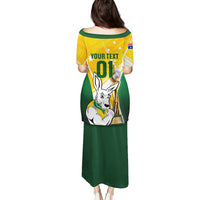Custom Australia Soccer Puletasi Matildas Kangaroo With World Cup Trophy 2023 Yellow Version - Wonder Print Shop