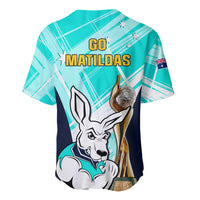 Australia Soccer Baseball Jersey Matildas Kangaroo With World Cup Trophy 2023 Turquoise Version - Wonder Print Shop