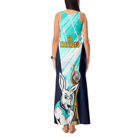 Australia Soccer Tank Maxi Dress Matildas Kangaroo With World Cup Trophy 2023 Turquoise Version - Wonder Print Shop
