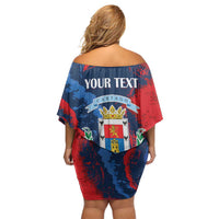 Personalized Costa Rica Cartago Province Family Matching Off Shoulder Short Dress and Hawaiian Shirt Brumosos Hometown - Wonder Print Shop