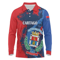 Personalized Costa Rica Cartago Province Long Sleeve Polo Shirt Brumosos Hometown - Wonder Print Shop