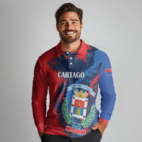 Personalized Costa Rica Cartago Province Long Sleeve Polo Shirt Brumosos Hometown - Wonder Print Shop