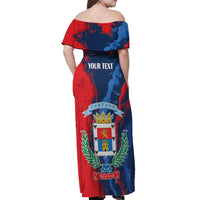 Personalized Costa Rica Cartago Province Off Shoulder Maxi Dress Brumosos Hometown - Wonder Print Shop