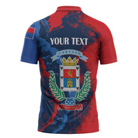 Personalized Costa Rica Cartago Province Zipper Polo Shirt Brumosos Hometown - Wonder Print Shop